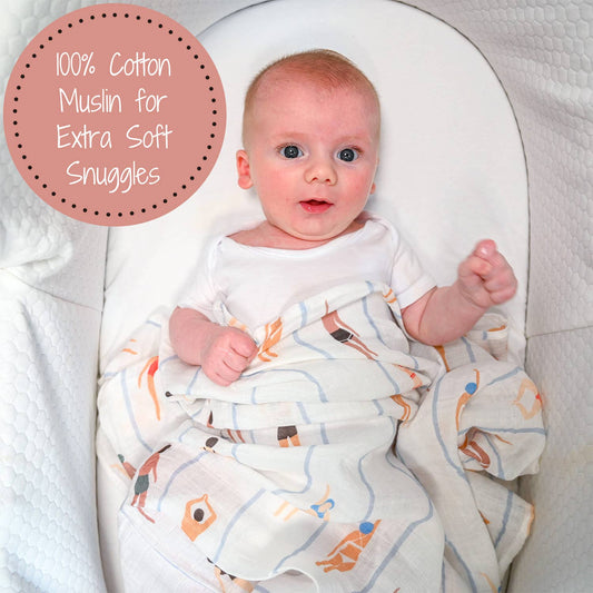 Born to Swim Baby Swaddle Blanket