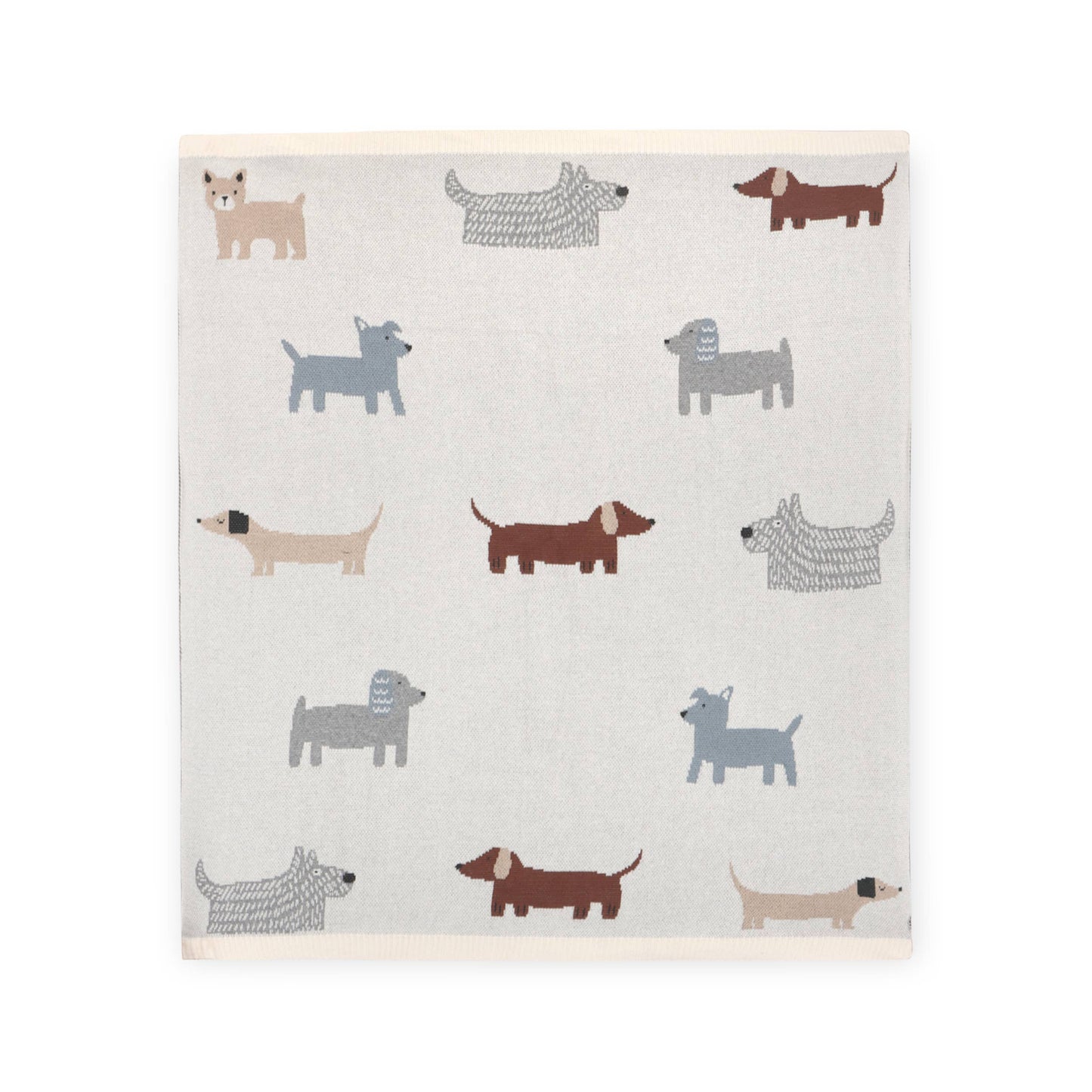 Buddy Dog - Organic Jacquard Sweater Knit Baby Blanket
