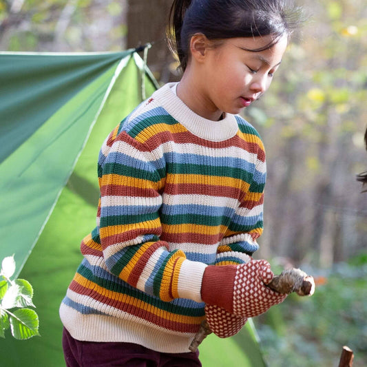 Rainbow Waffle Snuggly Knitted Jumper