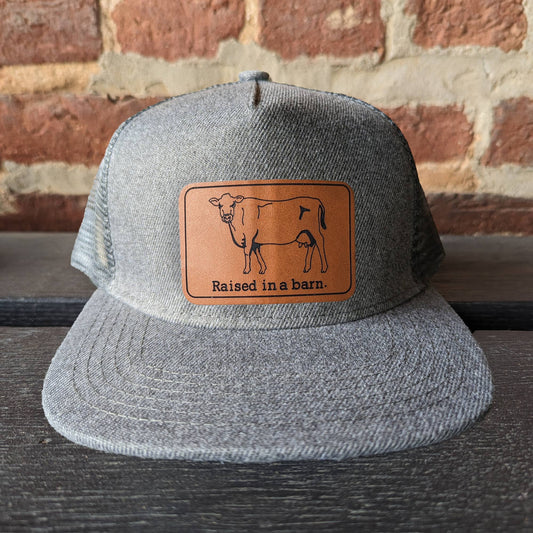 Raised in a barn Cow Western Kids Trucker Hat Fall 2024