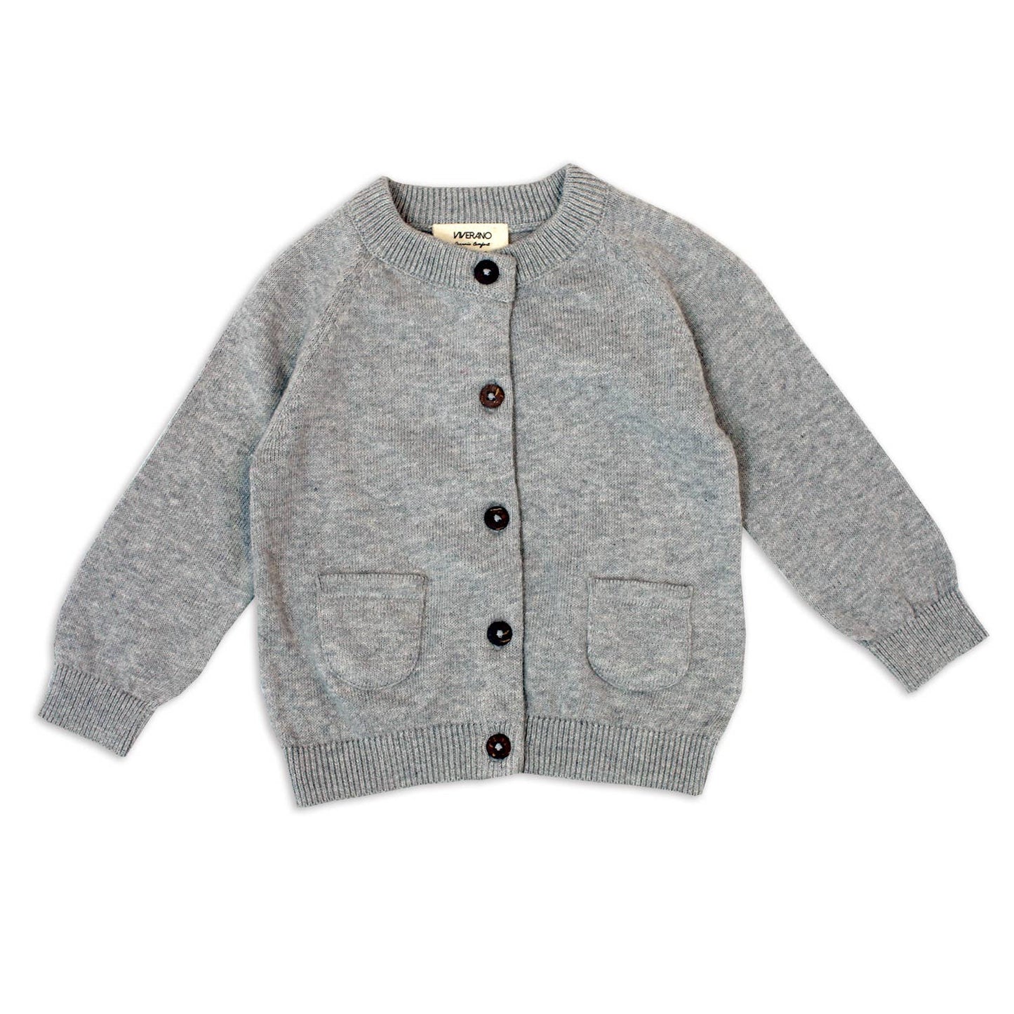 Dove White Pointelle Knit Baby Cardigan (Organic)