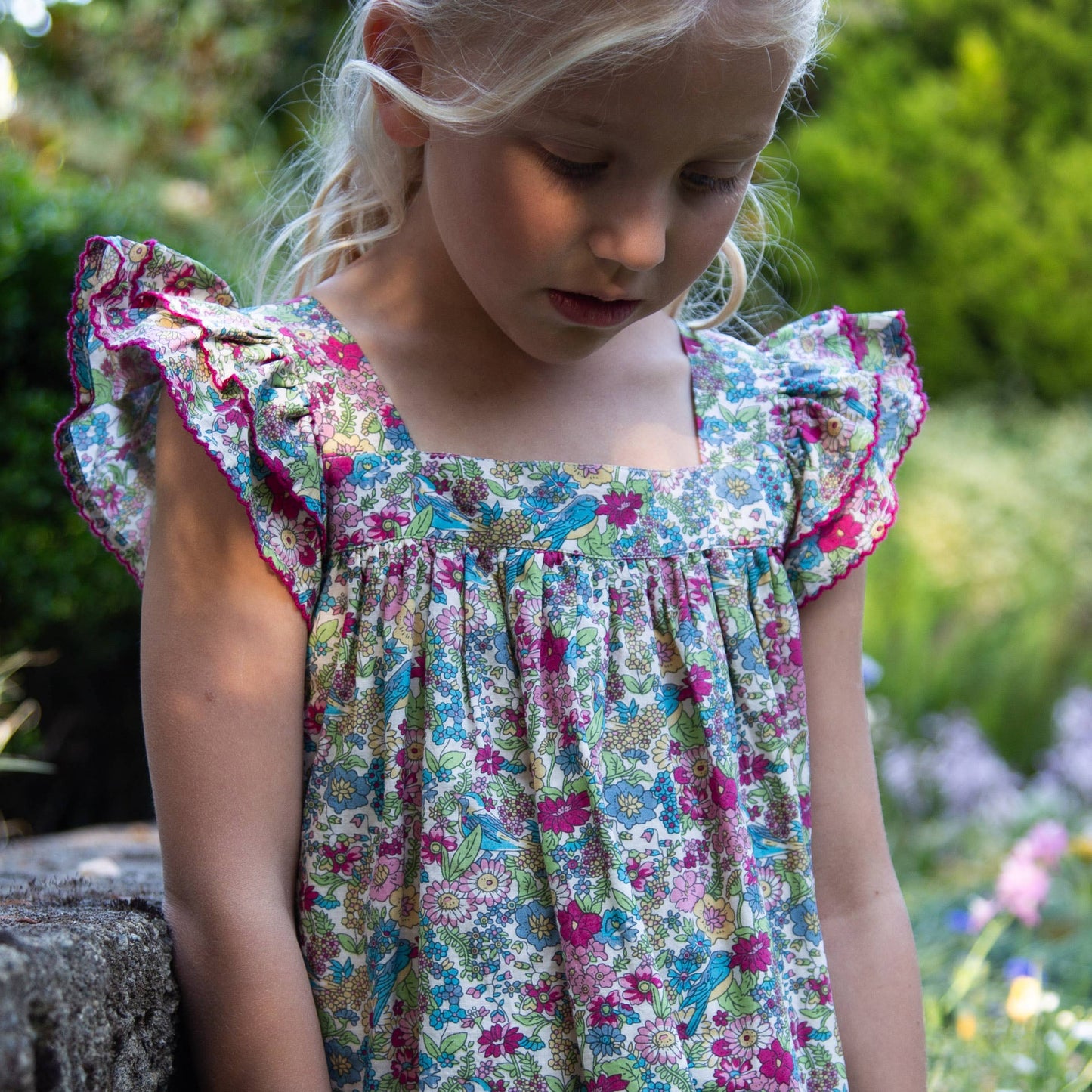 Girls Everly Square Neck Dress | Berry Grove