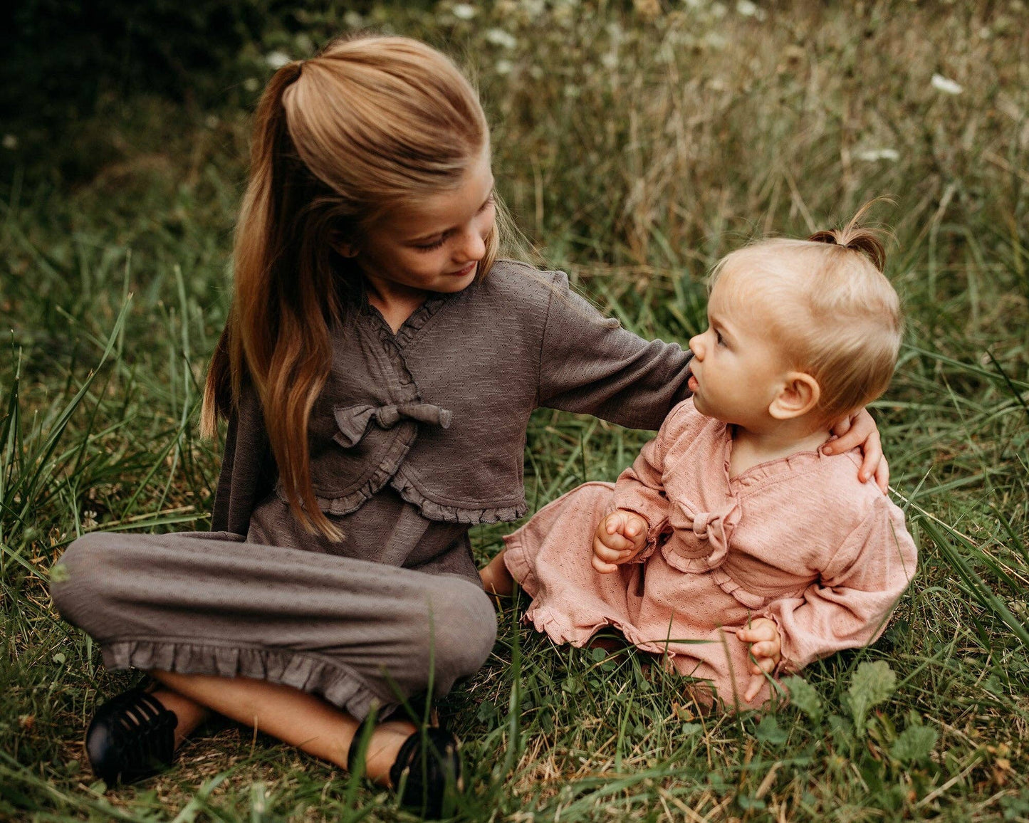 Organic Pointelle Twirl Dress in Taffy