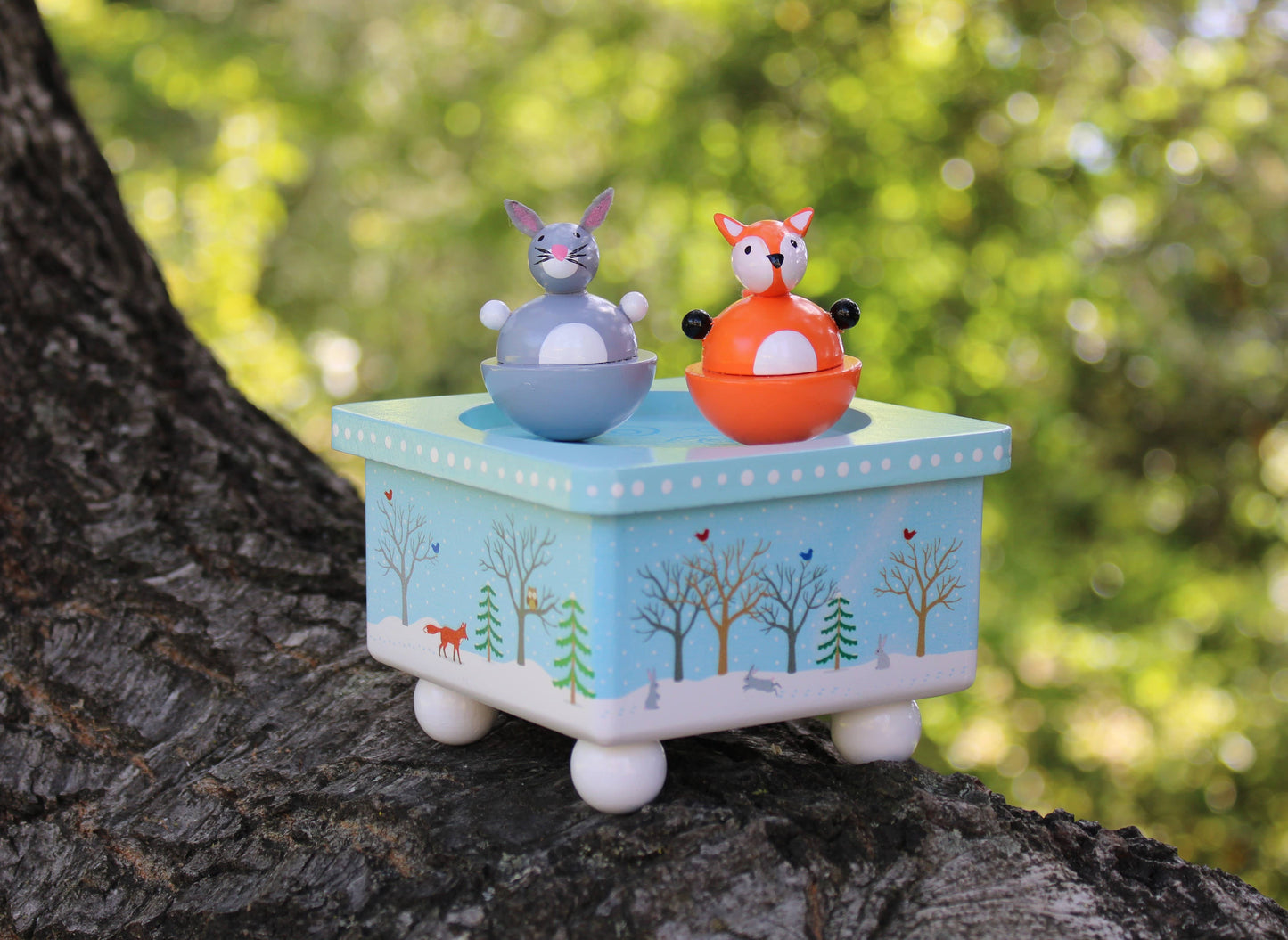 Dancing Fox & Bunny Music Box