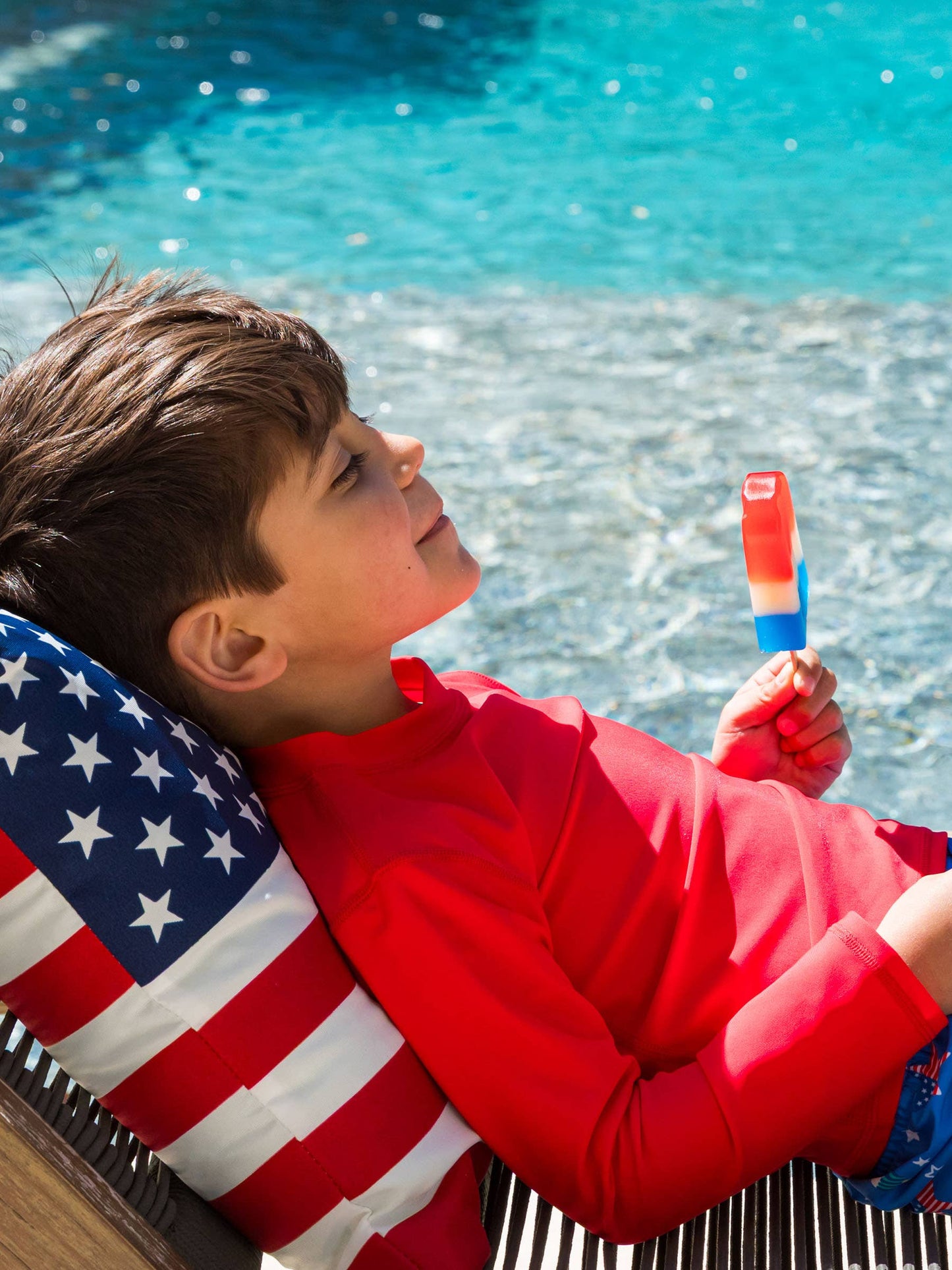 Boys Vintage Red Long Sleeve Rash Guard