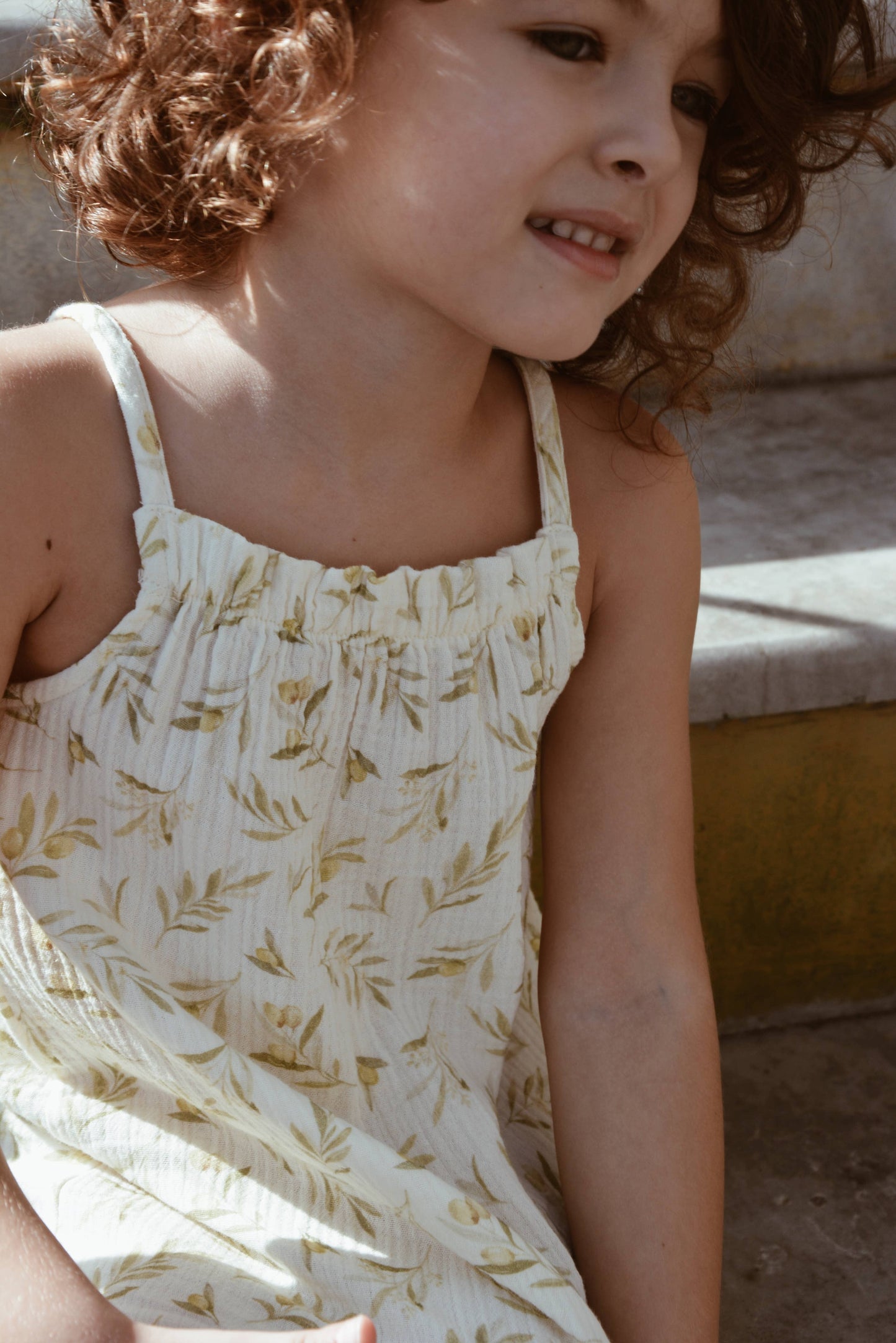 Baby / Kids Summer Olive Pattern Dress 100% Cotton Muslin