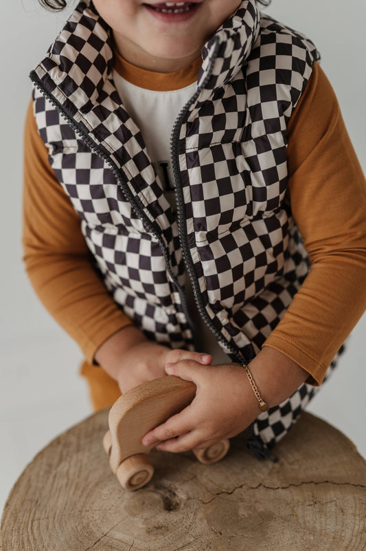 Checkered Puffer Vest