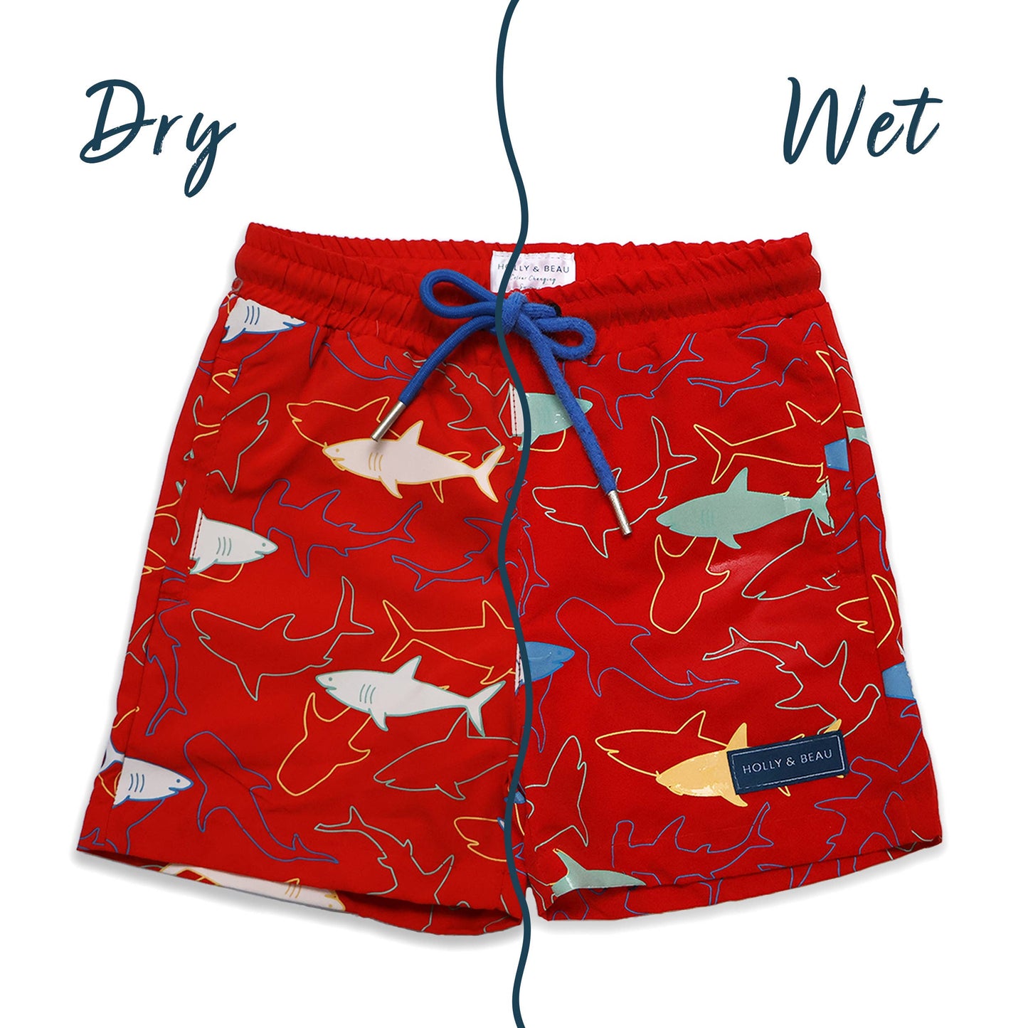 Shark Color Changing Boys Swim Trunks