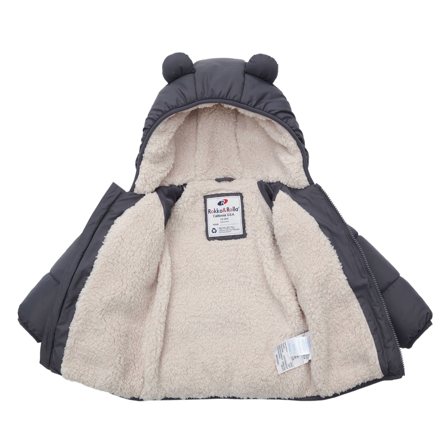 Baby Toddler Boys' Sherpa Fleece Lined Puffer Coat