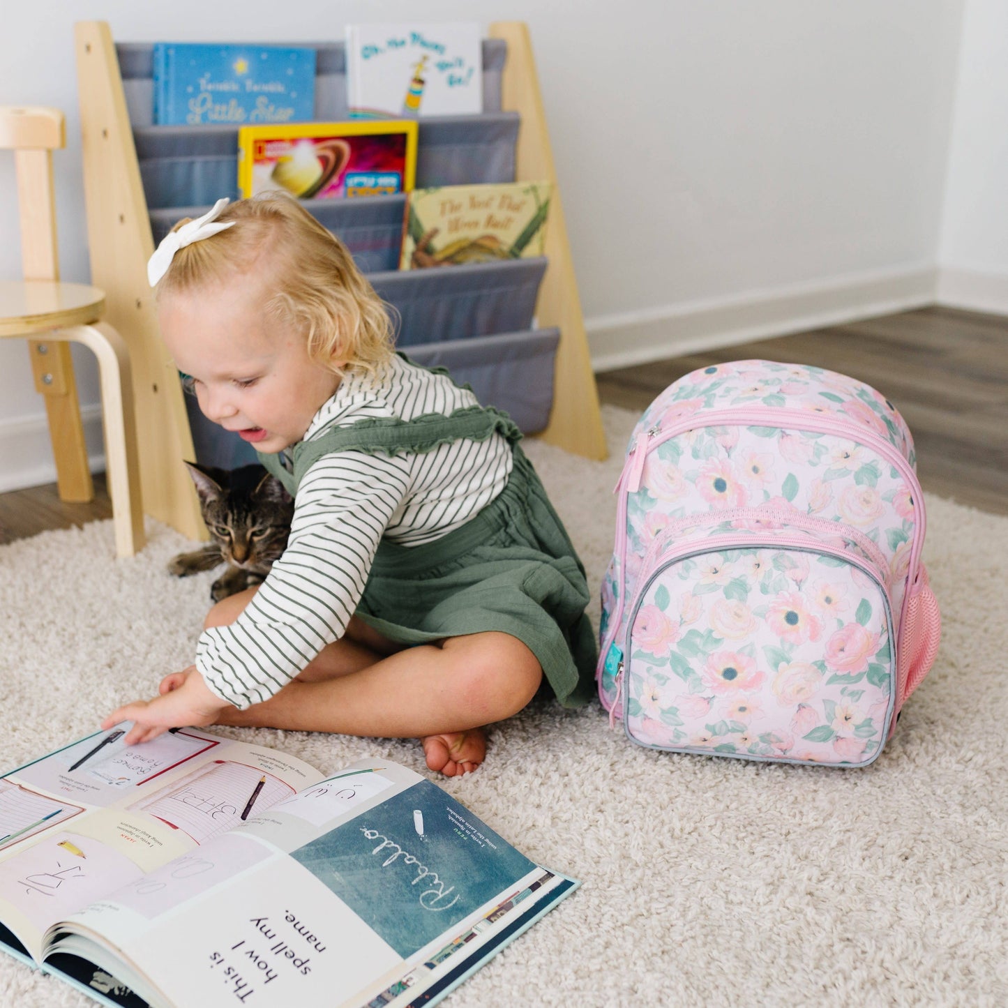 Floral Watercolor 15 Inch Backpack