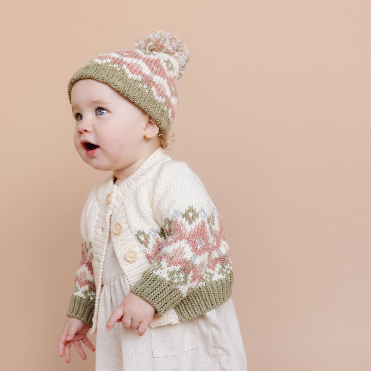 Fairisle Knit Hat Pastel Baby Girl Kids Holiday Accessory