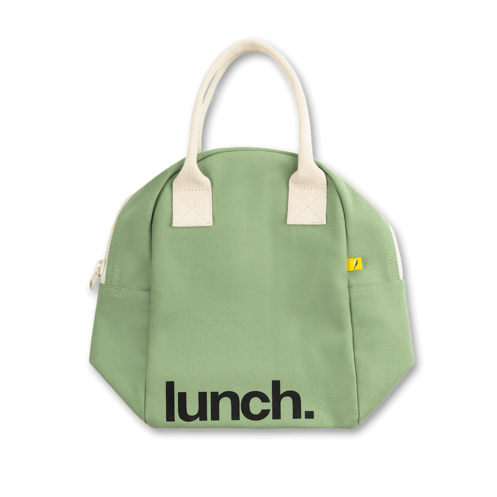 Zipper Lunch Bag - ‘Lunch’ Moss