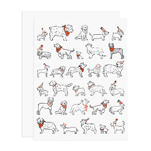 Dogs with Party Hats Greeting Card