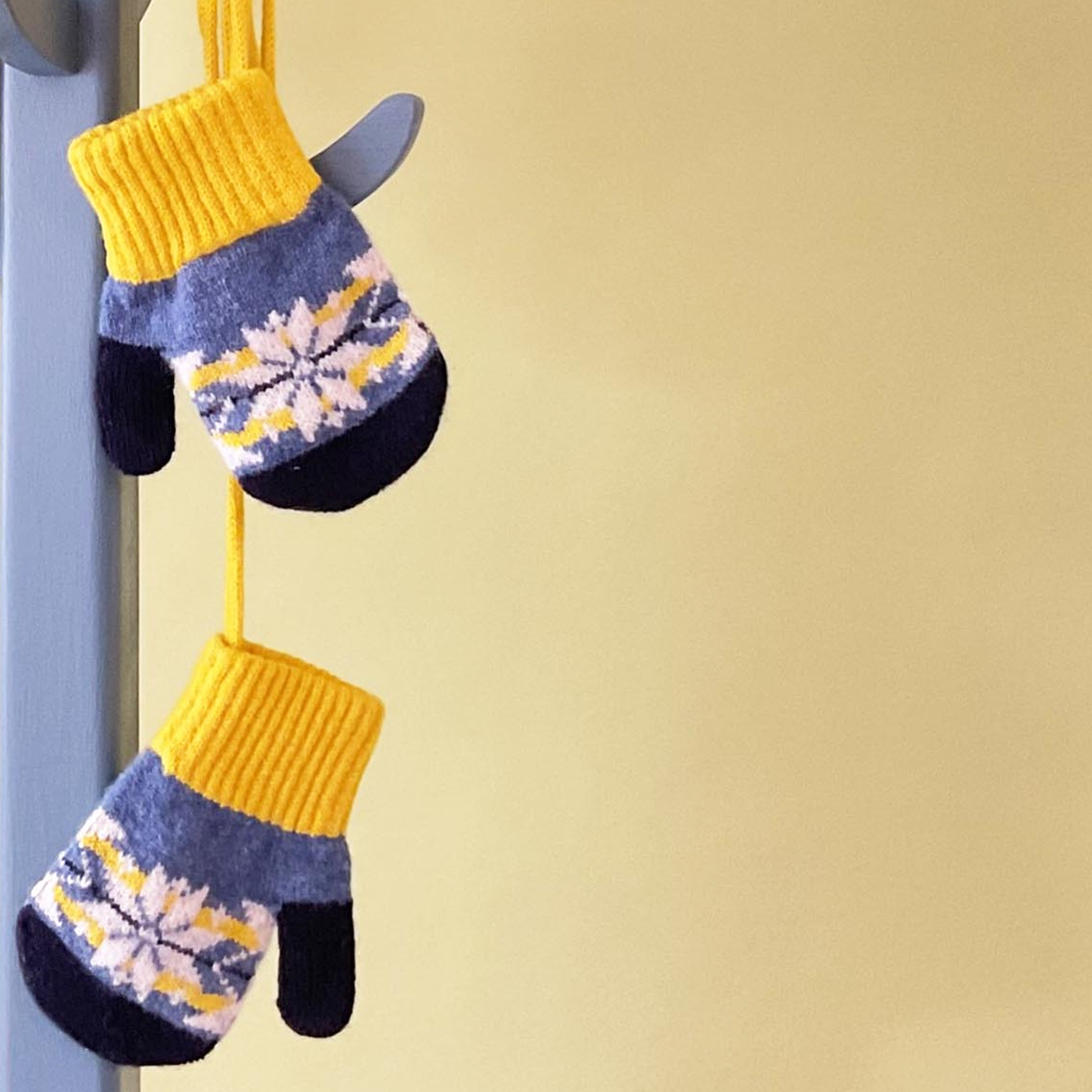 Kids' Patterned Lambswool Mittens: Fair isle - mint