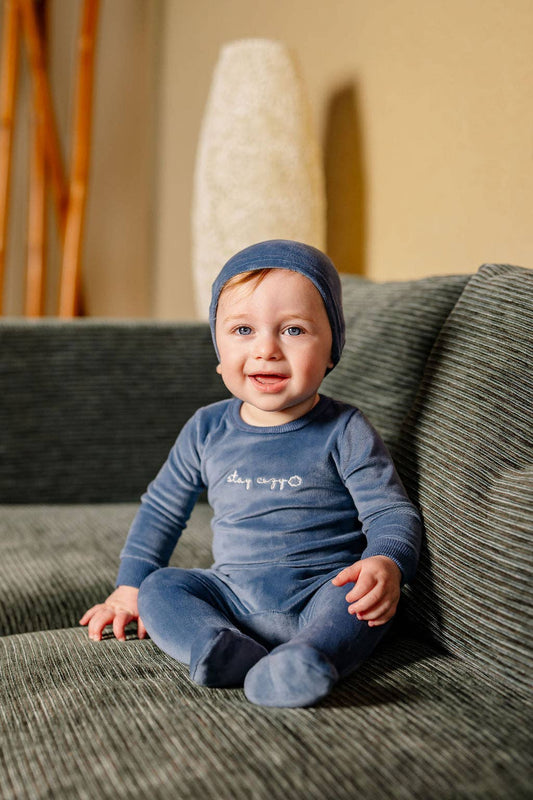 Stay Cozy Footie- Royal Blue