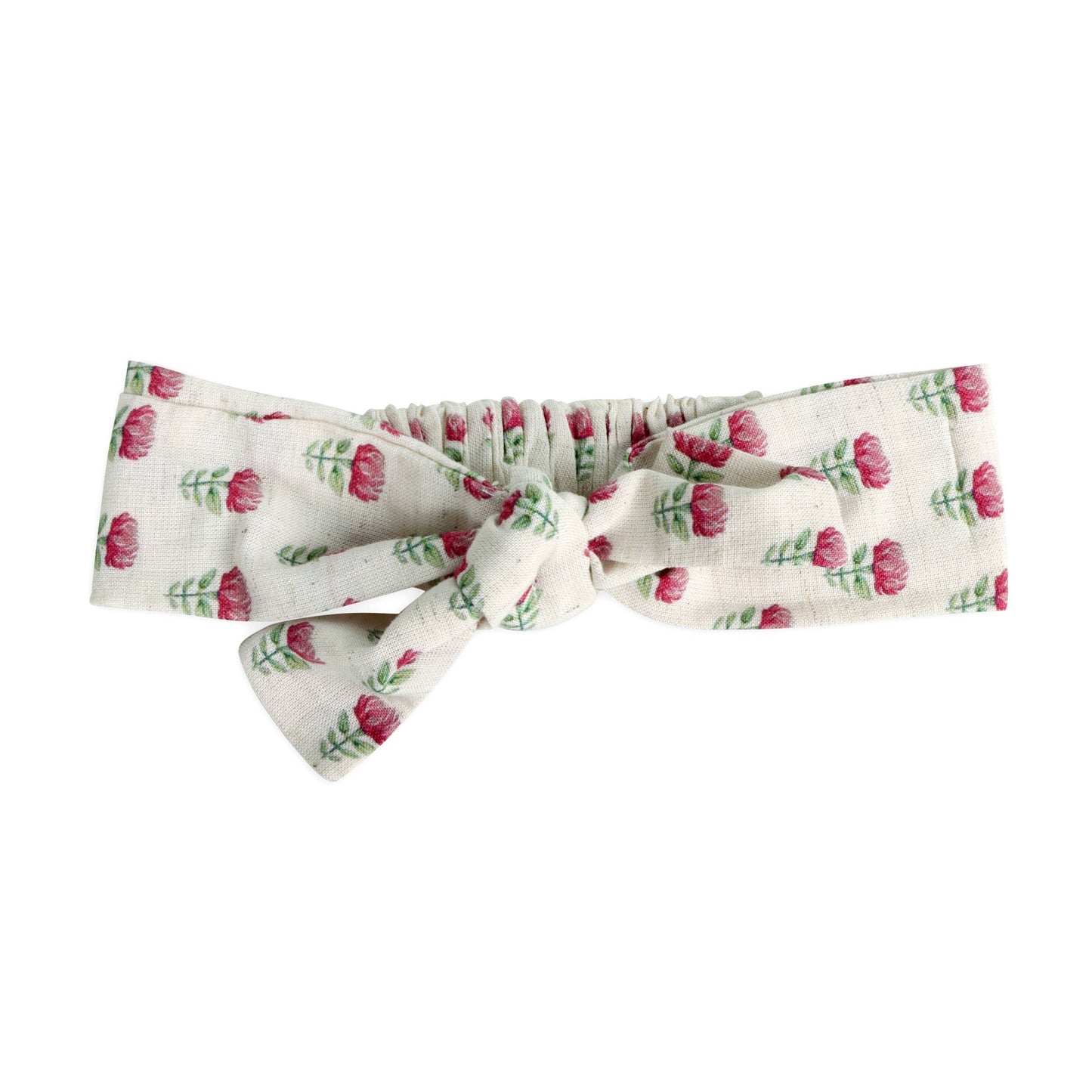Delaney Block Floral Baby Romper + Headband (Linen Blend)