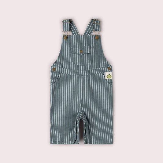 Navy Striped Dungaree Shorts