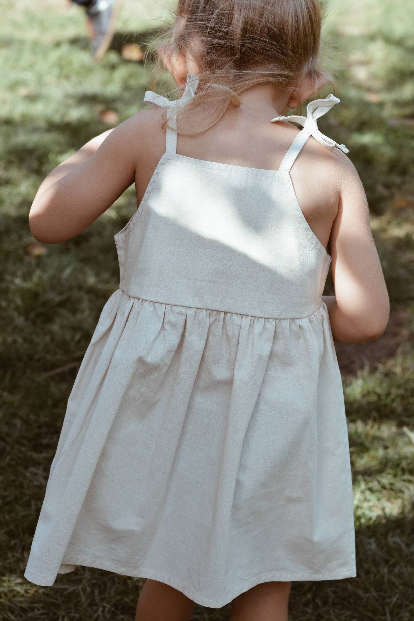 Baby / Girl Embroidered Summer Beige Dress 100% Cotton