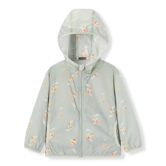 Hooded Sun Shield Windbreaker Jacket | Swimming Koi