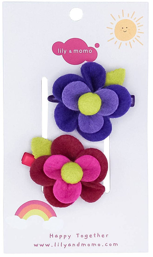 Becca Flower Hair Clip | Pink and Purple