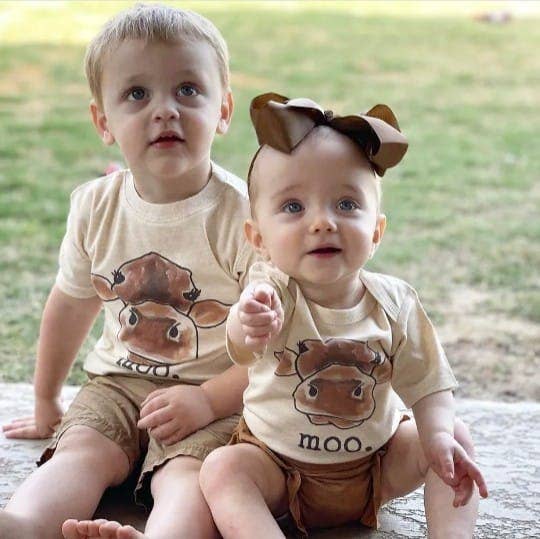 MOO Cow Country Western Apparel Farm Boy Clothes Girl Tee