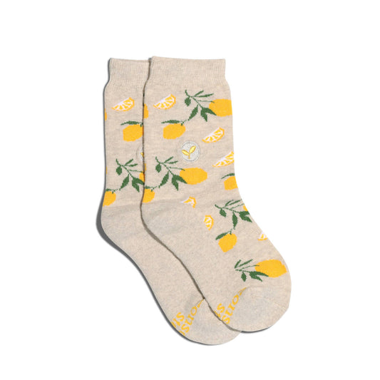 Kids Socks that Plant Trees (Beige Lemons)