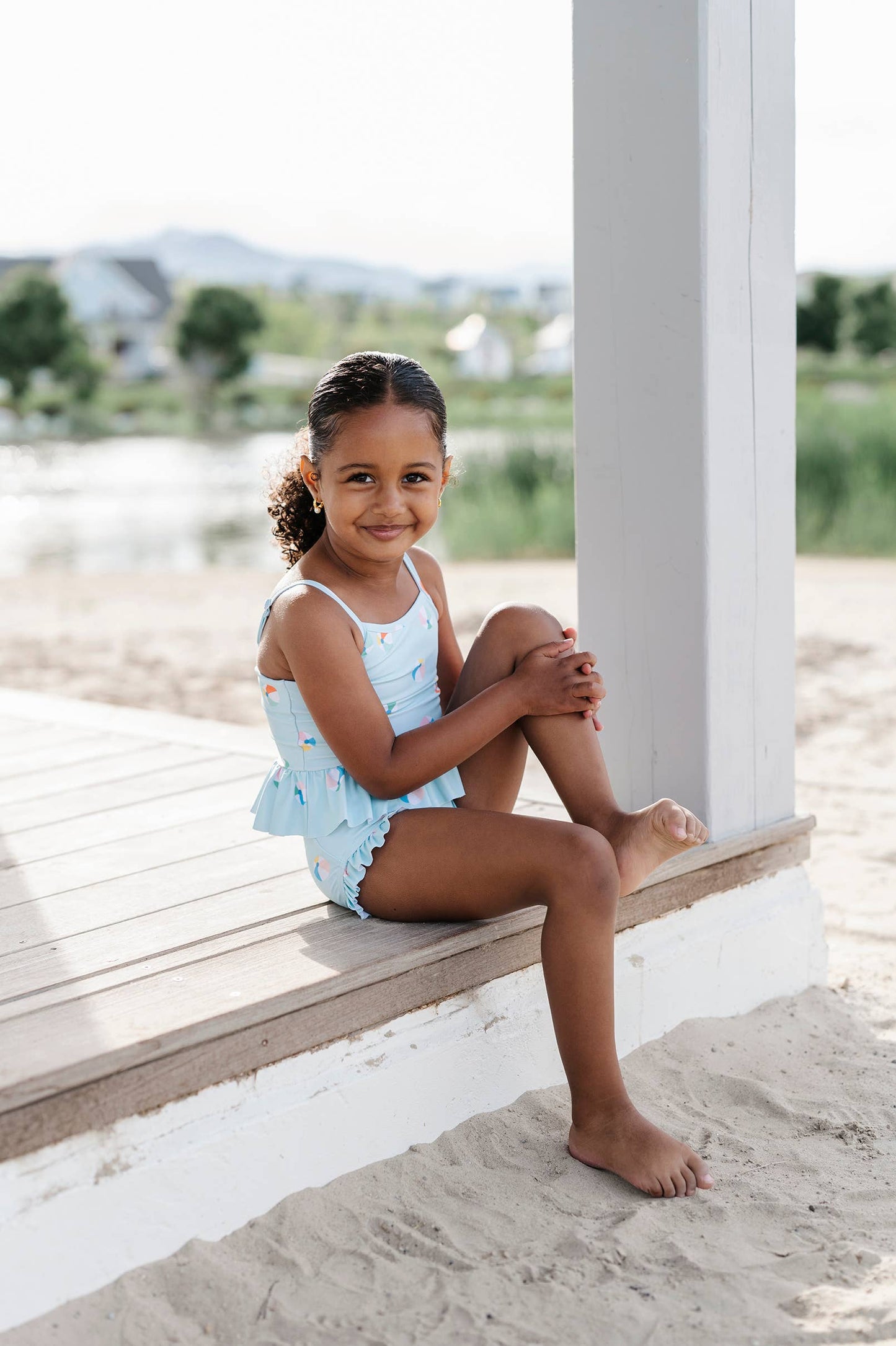 Emma Swim in Beach Ball | UPF 50 2-piece swimwear