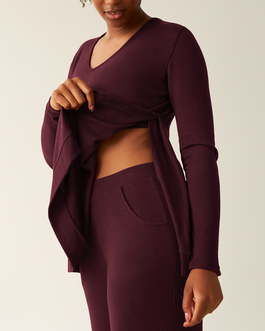 CozyKnit Maternity & Nursing V-neck Top