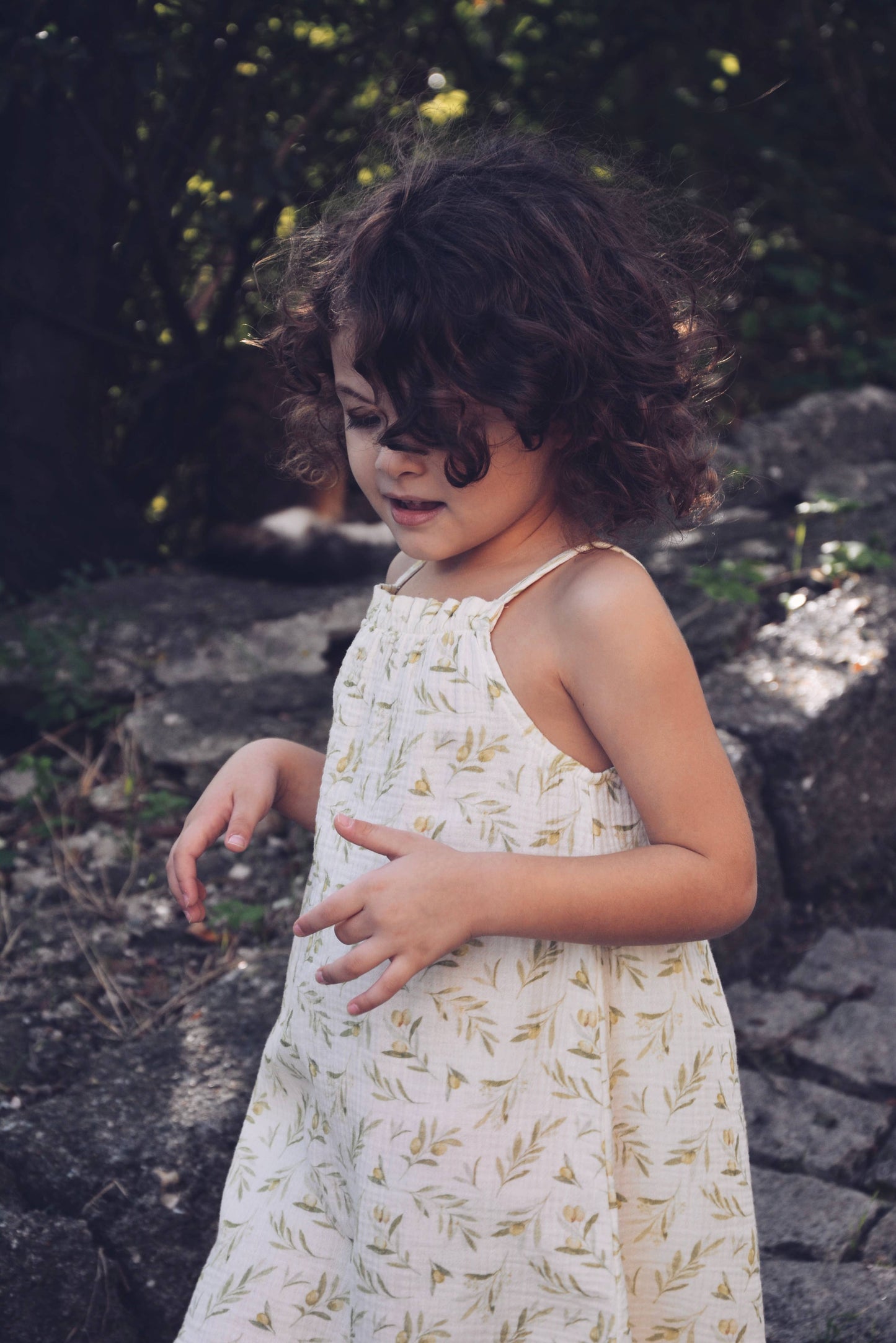 Baby / Kids Summer Olive Pattern Dress 100% Cotton Muslin