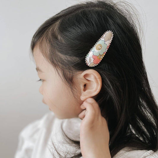 Cotton Covered Hair Clips | Poppy