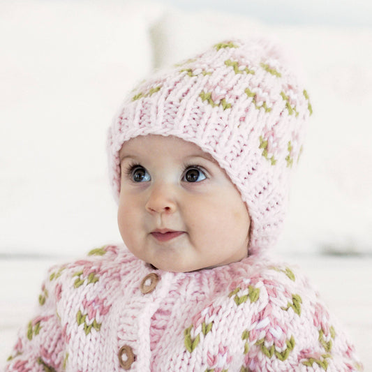 Bitty Blooms Blush Beanie Hat for Baby & Kids