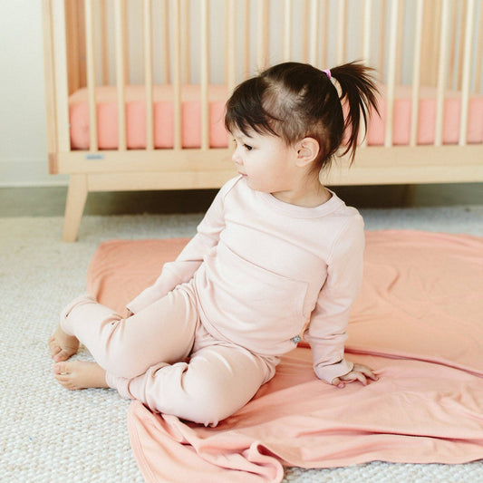 Viscose Bamboo + Organic Cotton Kids Jogger Set | Rose