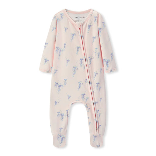 Organic Cotton Zipper Pajama |Sunset Jellyfish