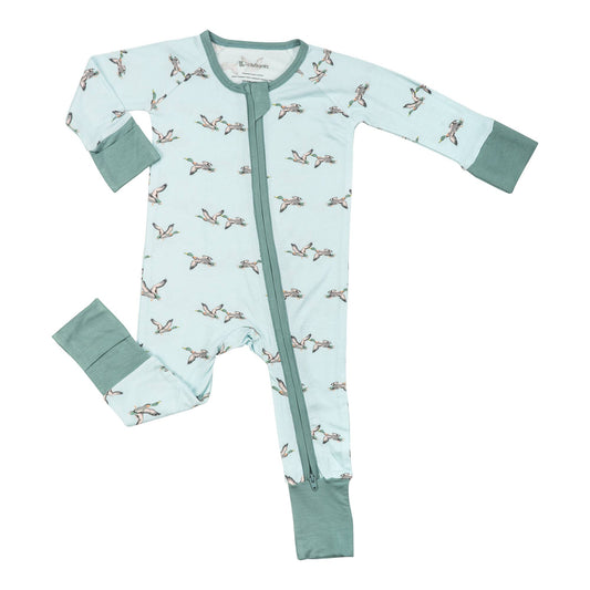 Quackin'up Mallard Duck Baby Bamboo Pajamas, 2-Way Zipper