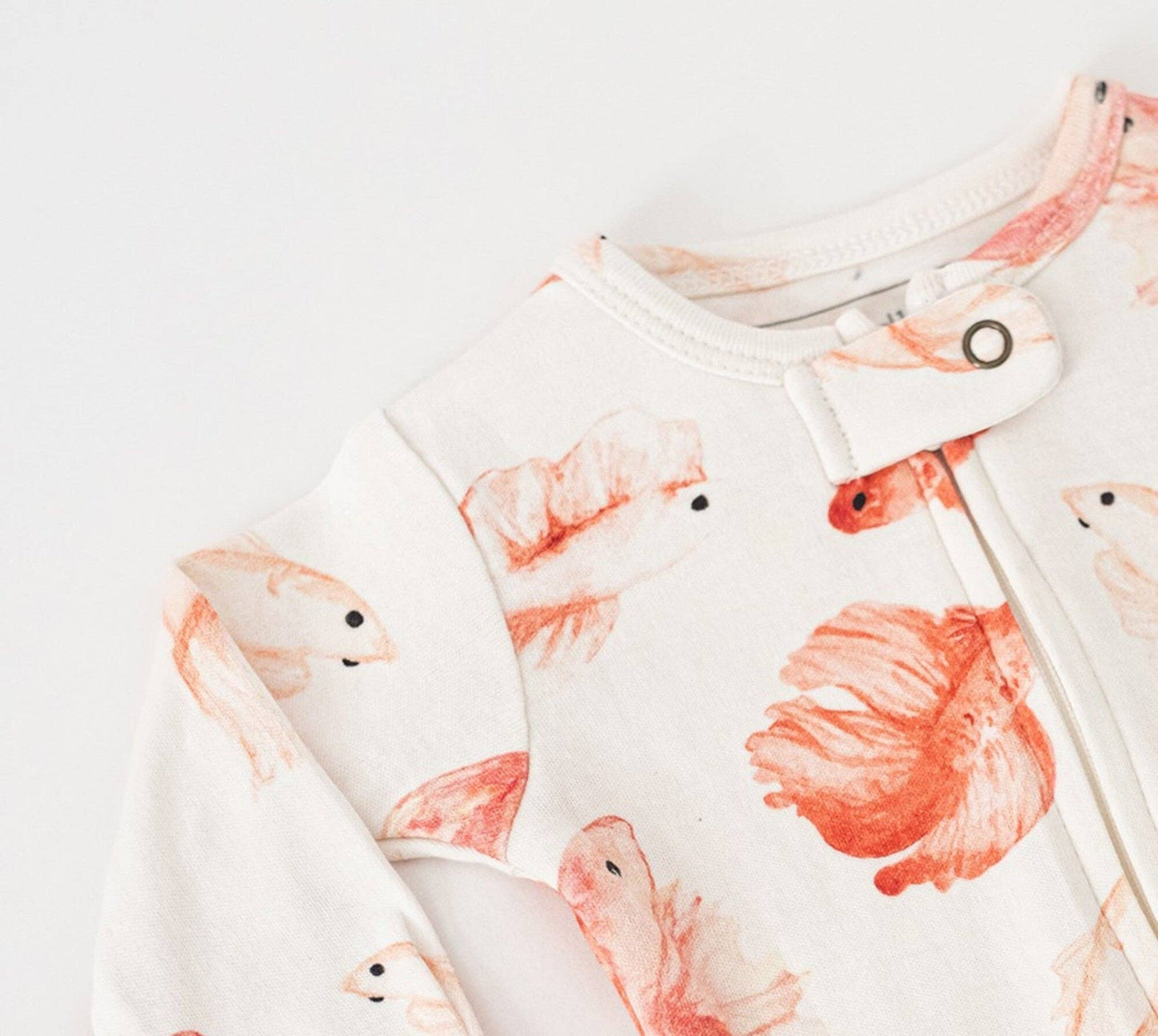 Organic Footless 2-Way Zipper Romper in Goldfish
