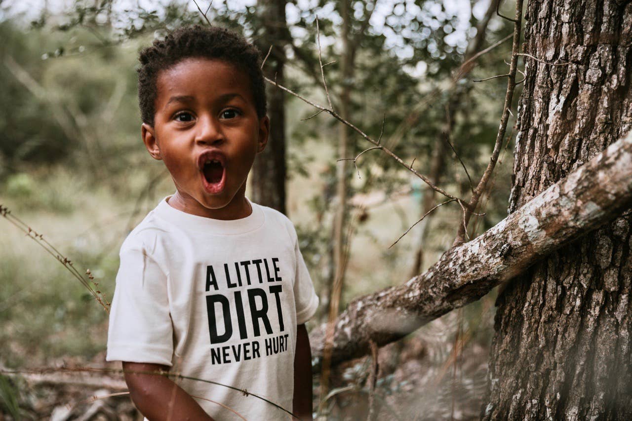 A Little Dirt Never Hurt T shirt | Kids Graphic Tee