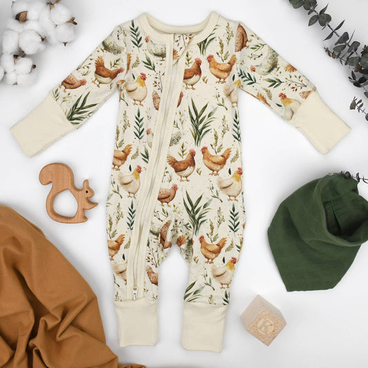 Preorder- Organic Cotton Baby 2-Way Zipper Sleeper, Chicory