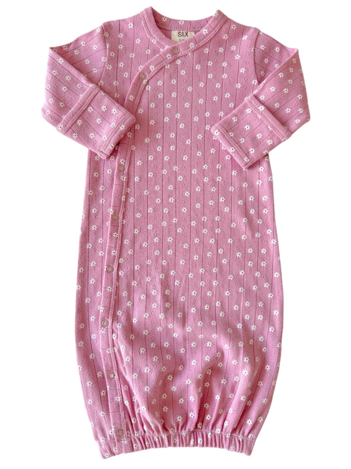 Pink Flower / Organic Pointelle Gown