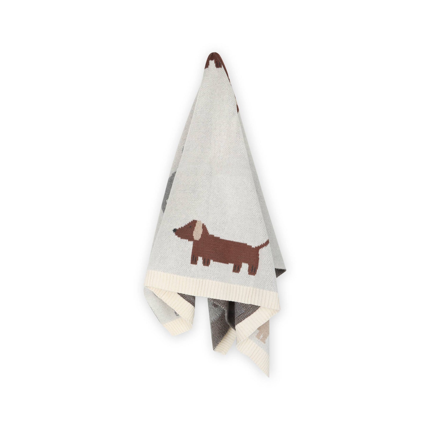 Buddy Dog - Organic Jacquard Sweater Knit Baby Blanket