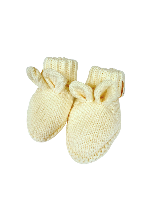Little Bear Baby Booties - Cream