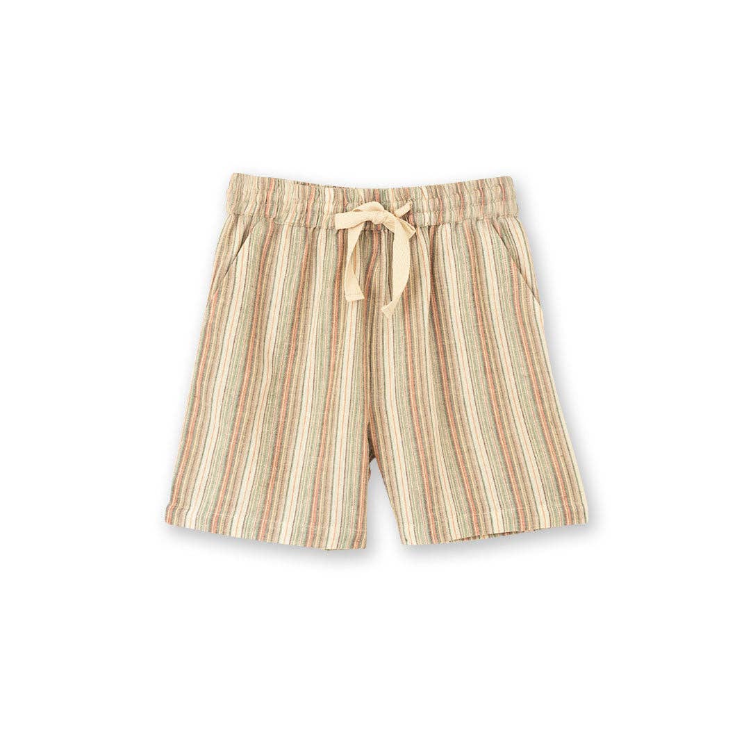 Boys Everyday Cotton Shorts | Mint Green Stripe