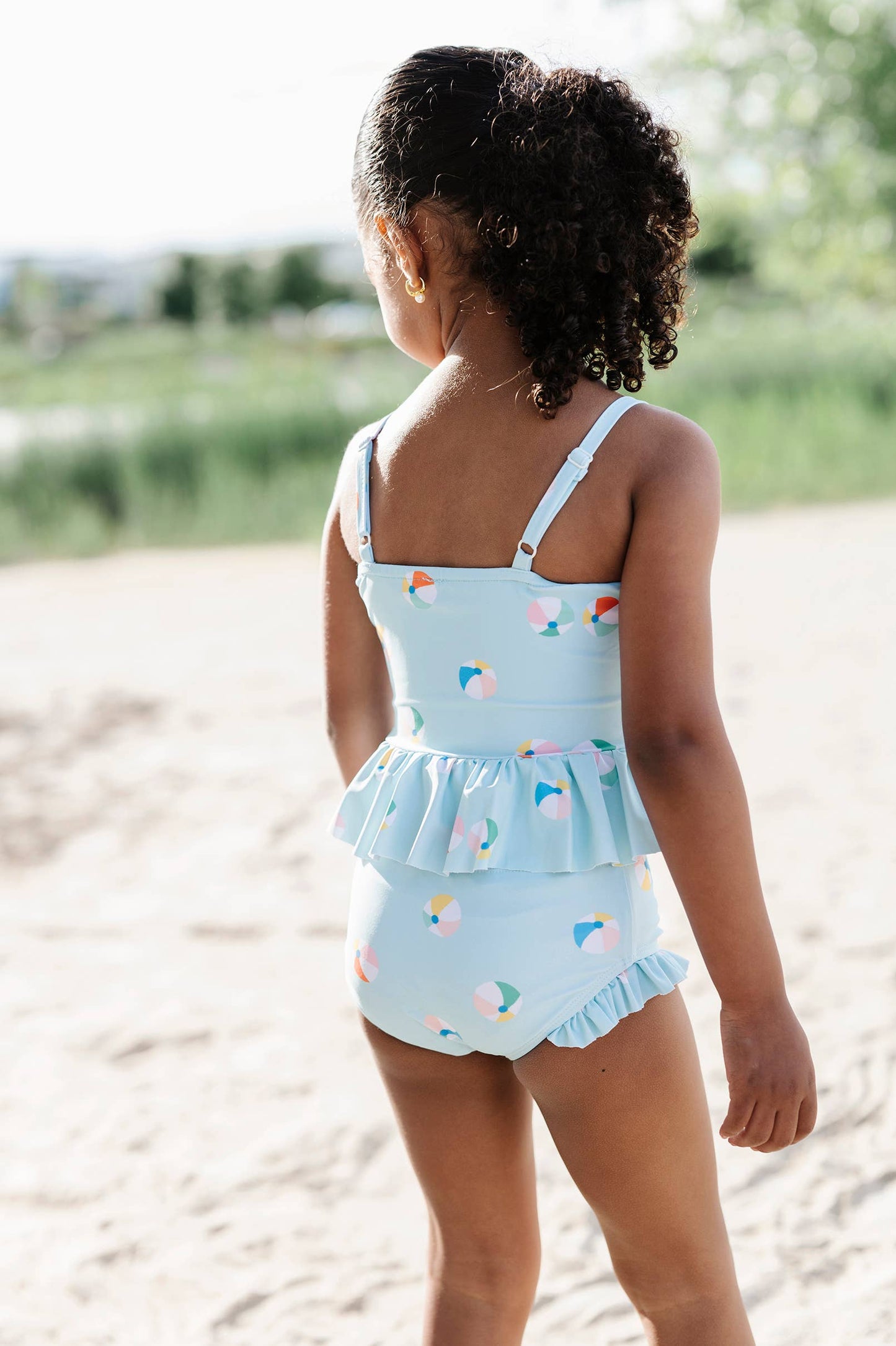Emma Swim in Beach Ball | UPF 50 2-piece swimwear