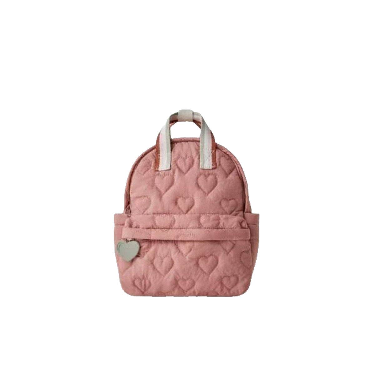 Embroidered Heart Fleece-Insulated Backpack with Multiple Compartments