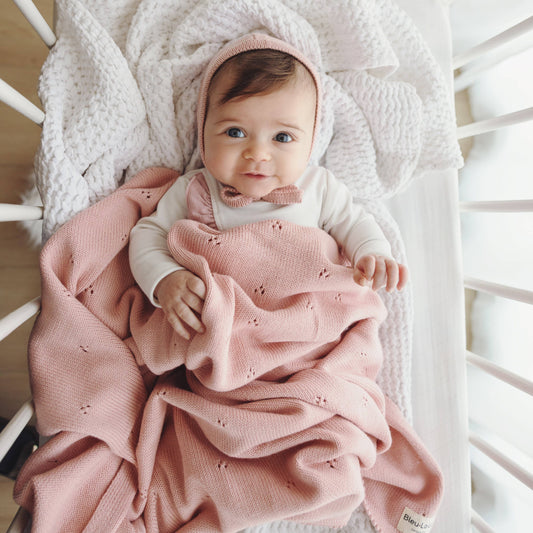 100% Organic Cotton Pointelle Swaddle-Ballet Slippers