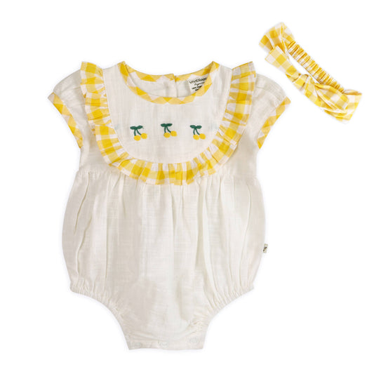 Josephine Lemons Baby Romper + Headband (Organic)