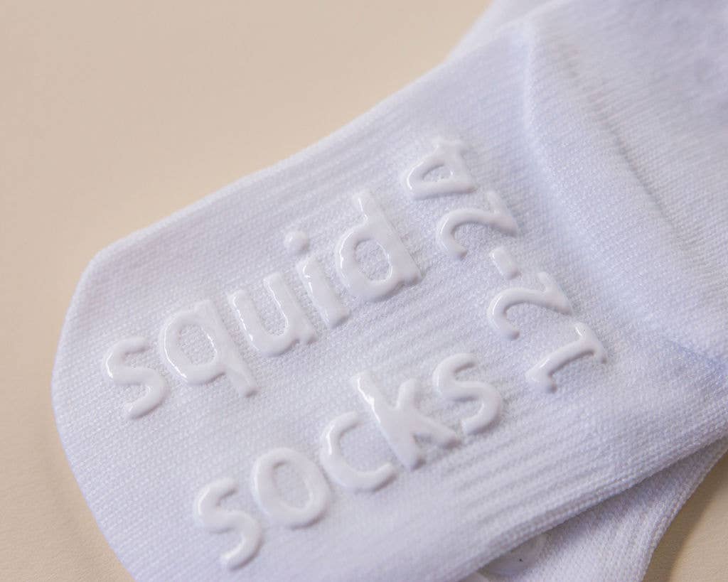 Cleary - White Non-Slip Silicone Grip Baby, Kids Ankle Socks