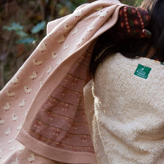 Puddle Ducks Knitted Organic Baby Blanket