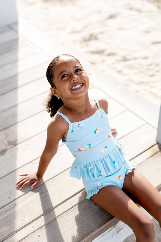 Emma Swim in Beach Ball | UPF 50 2-piece swimwear