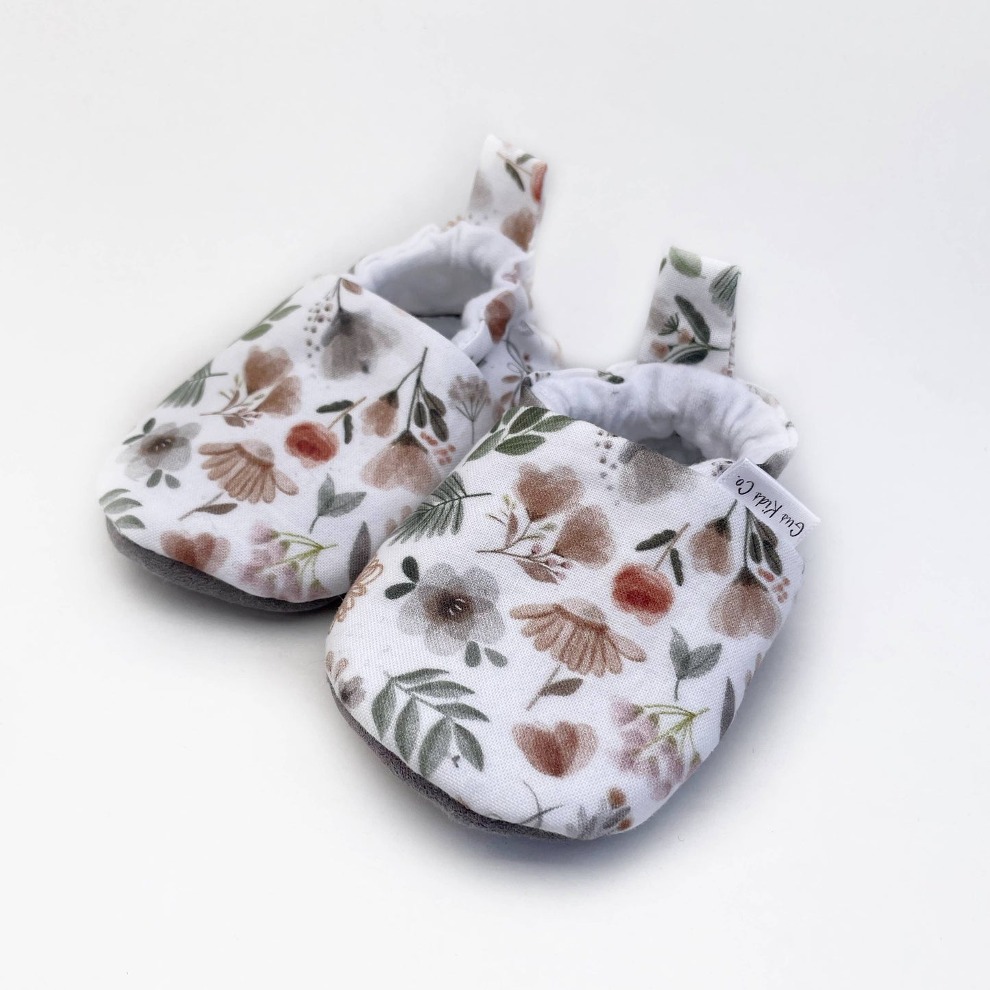 Sage Floral Baby Shoes