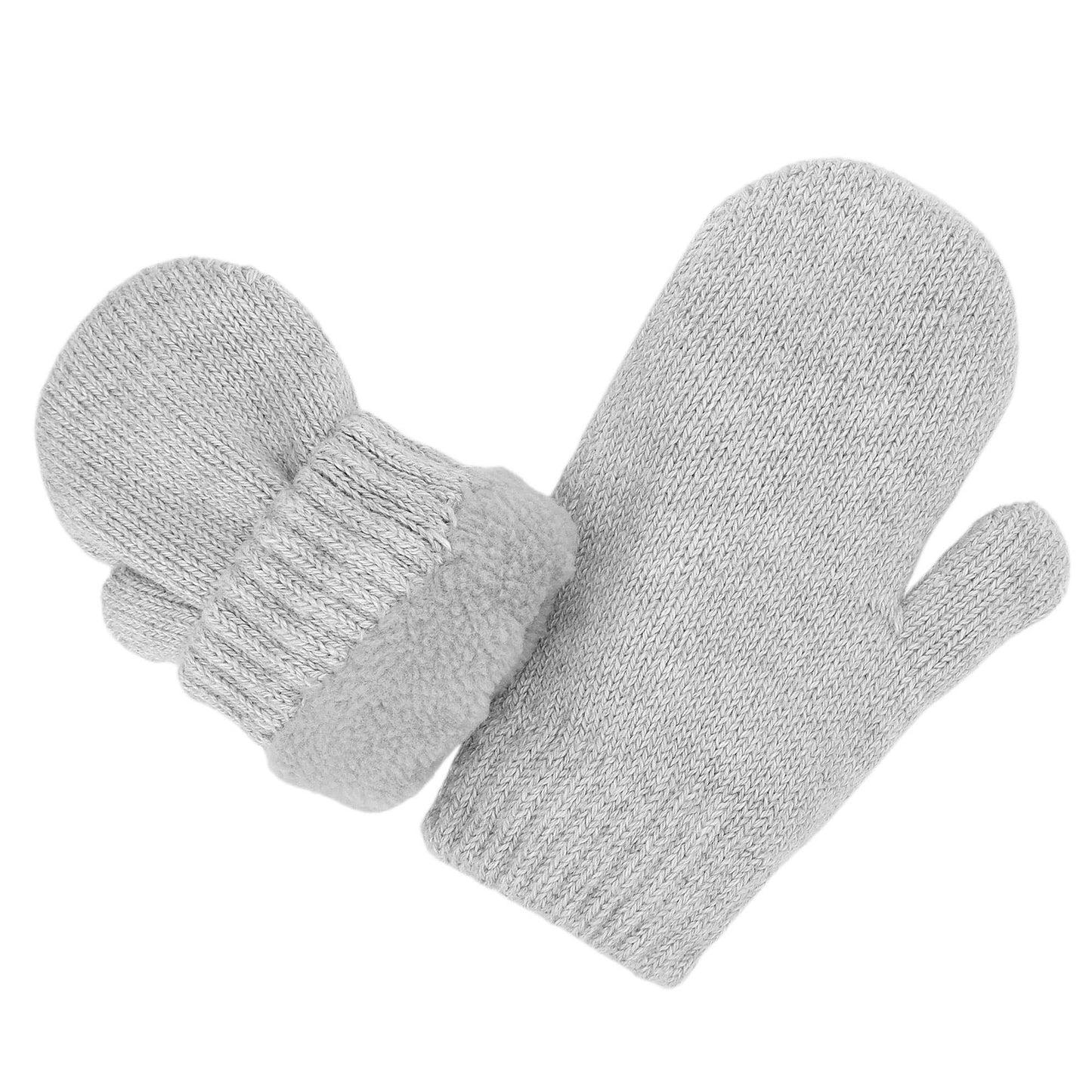 Soft Grey | Kids Cozy Knit Mittens
